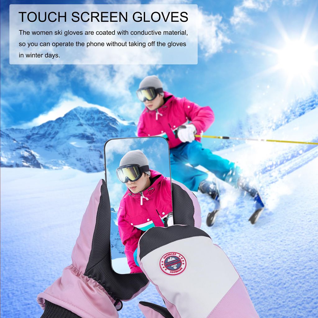 Adiwo Damen Winterhandschuhe - Wasserdicht & Touchscreen Für Ski & Outdoor