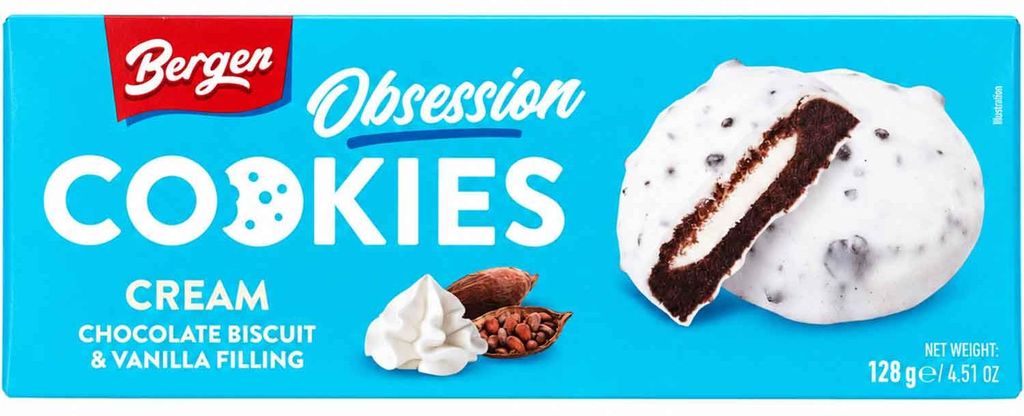 Biscuits Bergen - Cookies & Cream - 128 g Image du produit 