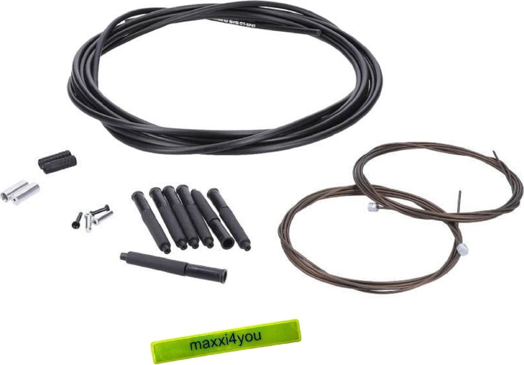 Shimano MountainBike XTR Schaltzug Set Polymerbeschichtet 3300mm inkl. maxxi4you Reflexband