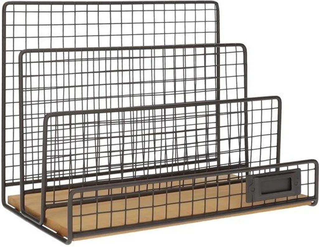Porte-documents stable en bois noble et métal noir mat - Style Loft