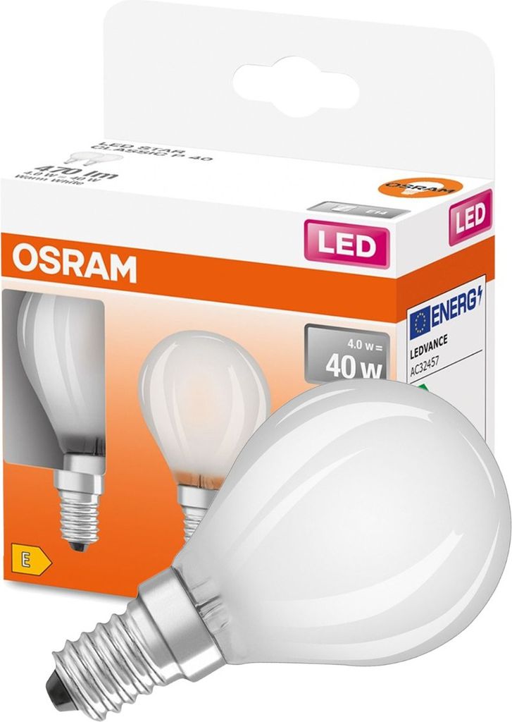 OSRAM LED žiarovka retrofit kvapka 4W E14 teplá biela 2 Obrázok produktu 