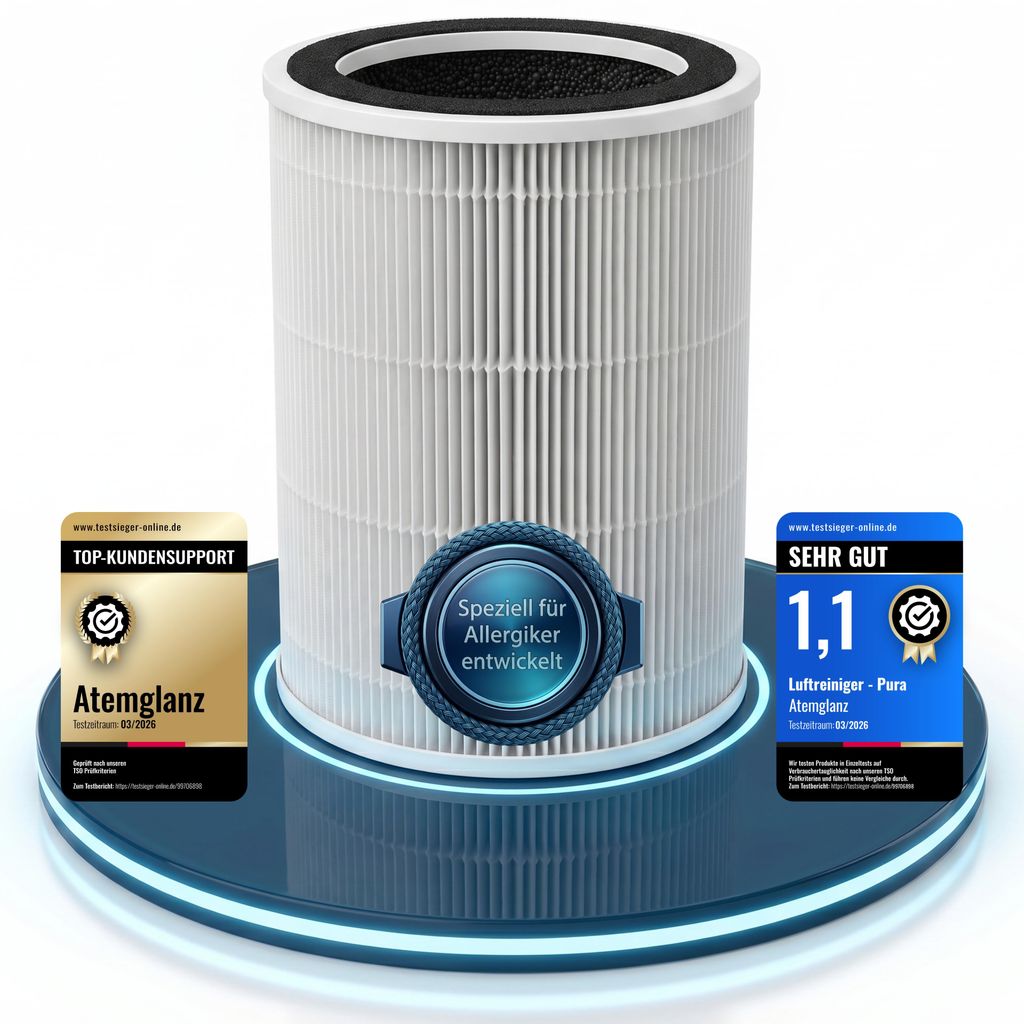 Atemglanz Ersatzfilter(3-in-1 HEPA 13 Aktivkohlefilter Produktbild 