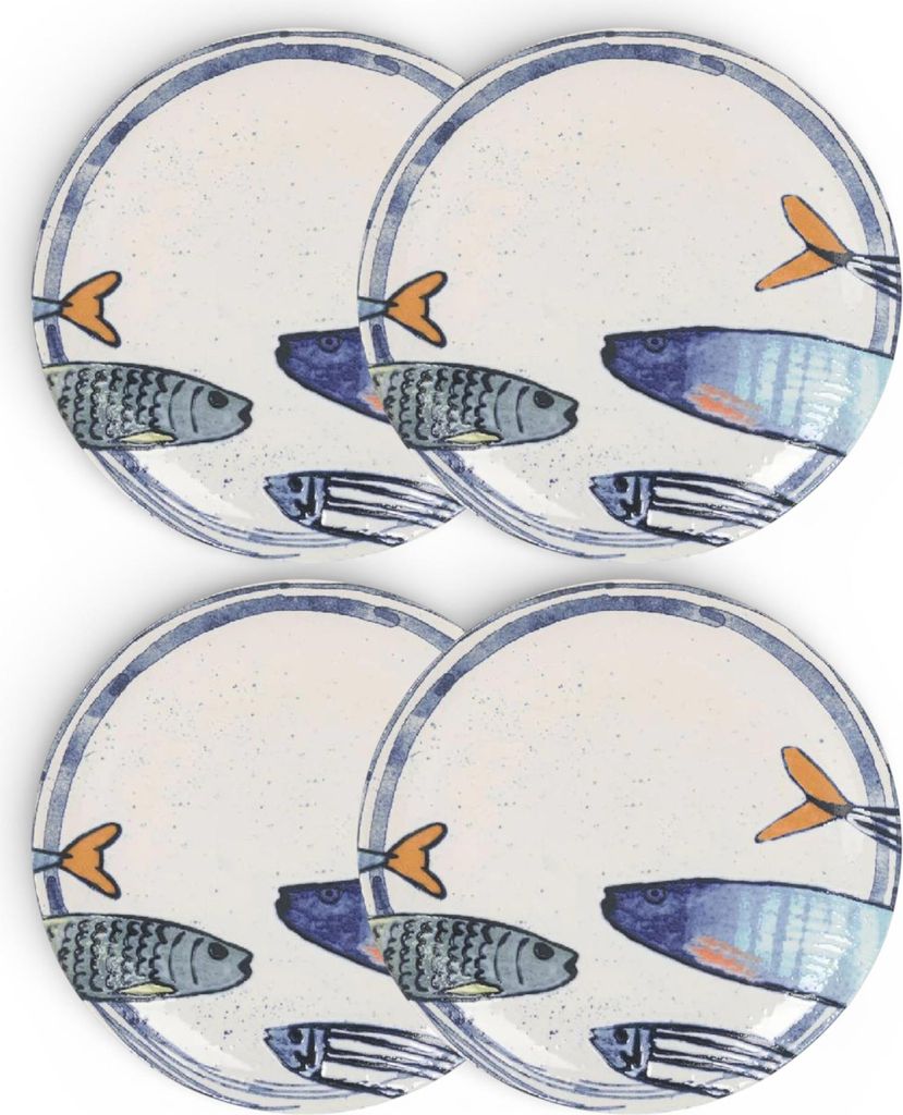 Teller, mediterran Sardinen-Motiv 2.0 | Maritime Produktbild 