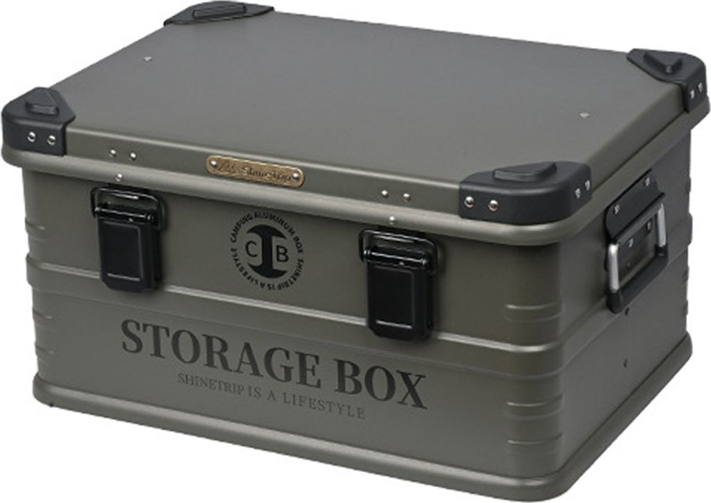 Outdoor-Aufbewahrungsbox, Aluminiumbox, Camping-Aufbewahrungsbox, Autobox, wasserdicht, 500 * 350 * 250 mm / 19,7 * 13,8 * 9,8 Zoll, grau