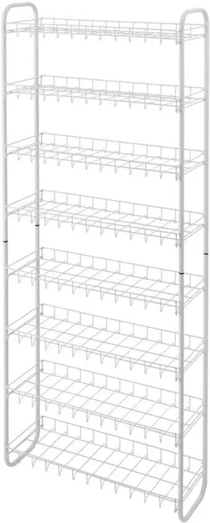 Étagère de rangement à 8 plateaux argentés - Bibliothèque polyvalente