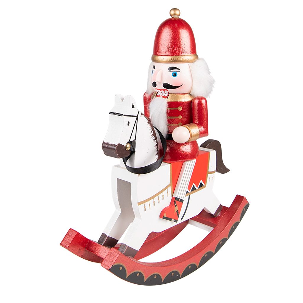 Clayre & Eef Figur Nussknacker 30 cm Rot Grün MDF