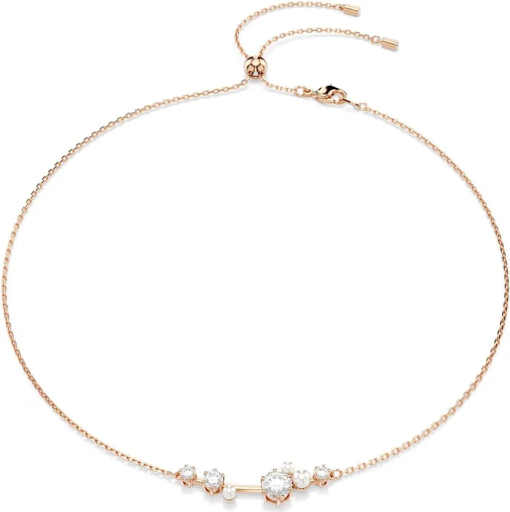 Swarovski Constella 5729504 Collana Oro Rosa con Perle e Zirconi