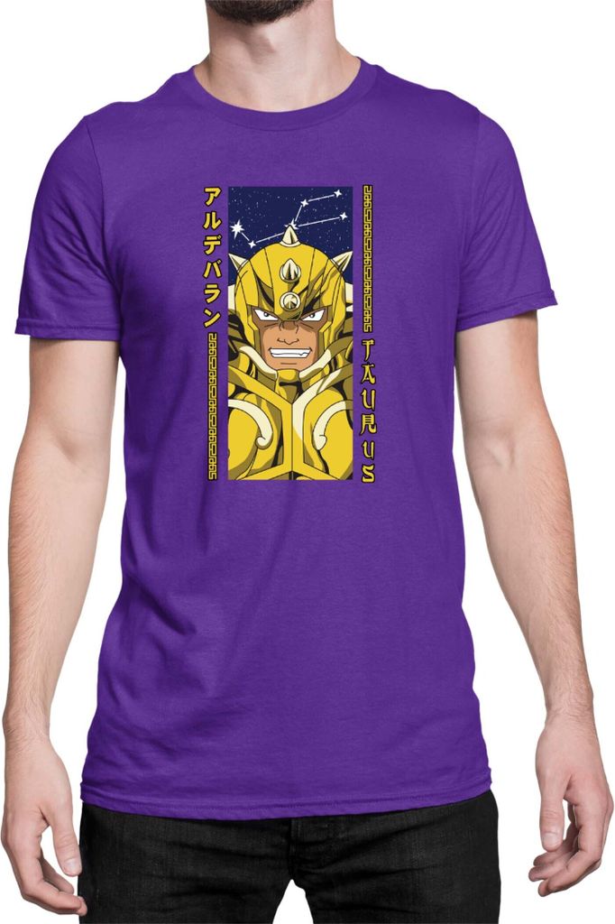 Herren T-Shirt Japan Anime Manga Saint Anime Seiya Taurus Taurus, Man 3XL / Lila