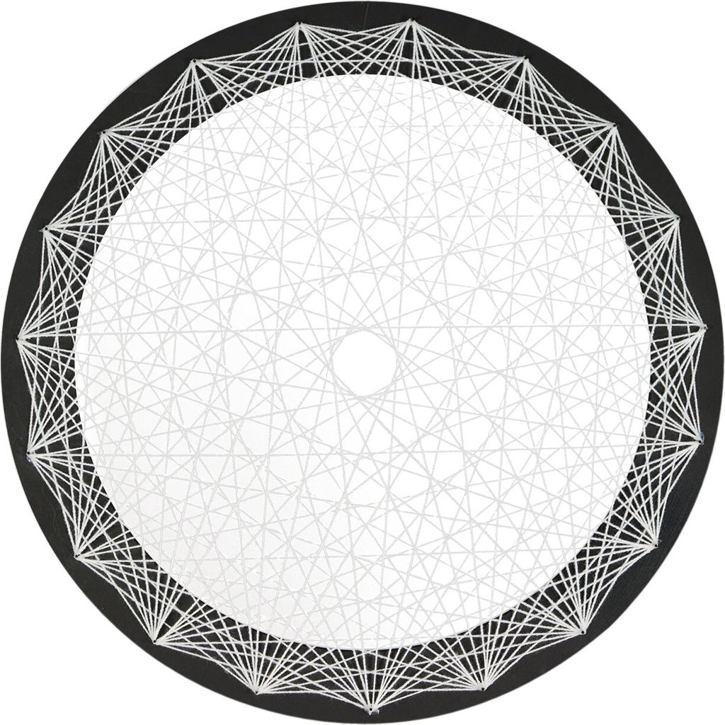 PSYWORK Schwarzlicht 2D StringArt "Neon Mandala White", 50cm