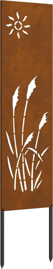 Divisorio Giardino Rusty 32x140 cm Acciaio Corten Effetto Ruggine