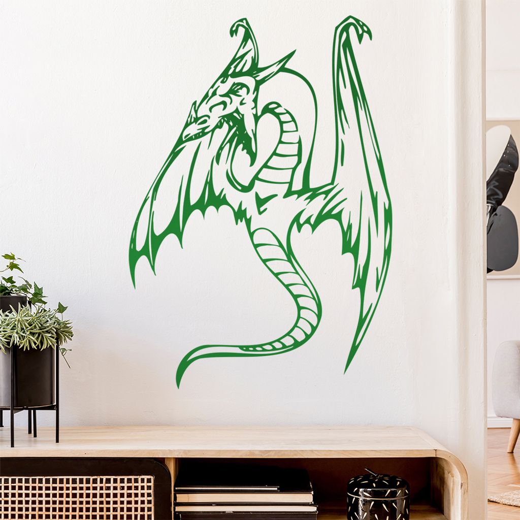 Flugdrache Wandtattoo in 6 Größen - Wandaufkleber Wall Sticker - Dekoration, Küche, Wohnzimmer, Schlafzimmer, Badezimmer