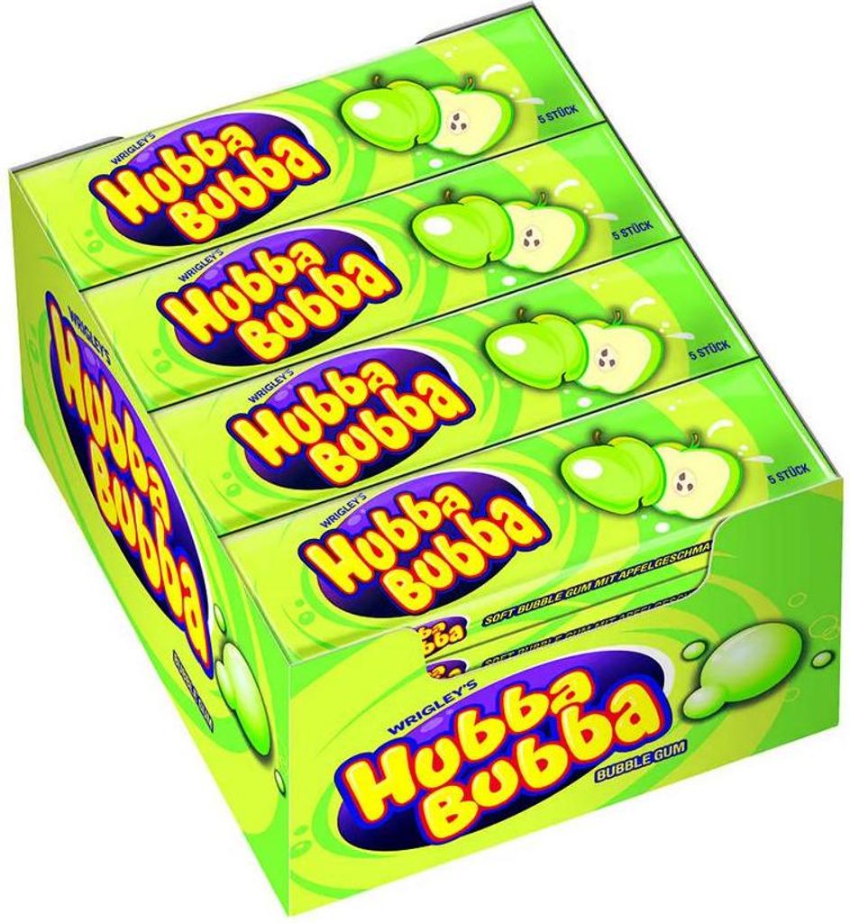 Wrigley | Hubba Bubba Apfel, Kaugummi, Multipack 20 x 35g Produktbild 