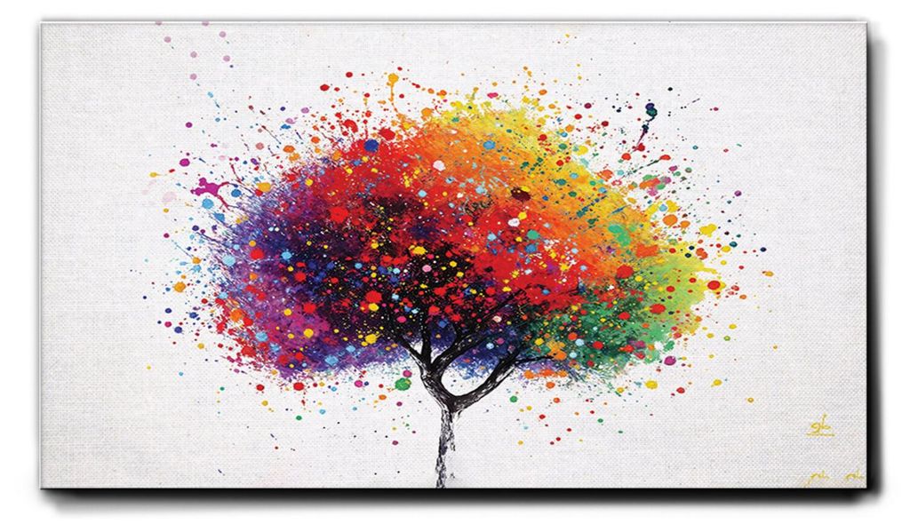 Giallobus - 06 - Bunter Baum - Giallobus - 100L x 60B cm - Bild - Premium Loom Canvas mit hoher Dicke