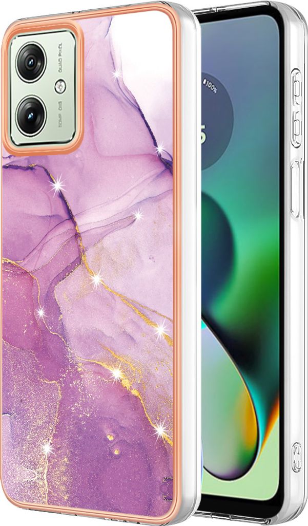 Hülle für Motorola Moto G54 Muster TPU Silikon Stoßdämpfer Bumper Schutzhülle Pink