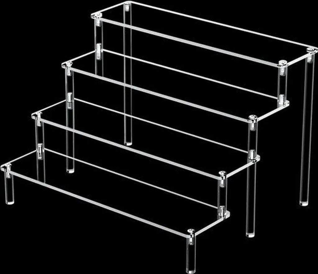 Présentoir acrylique transparent 4 niveaux pour figurines 30x26x20cm