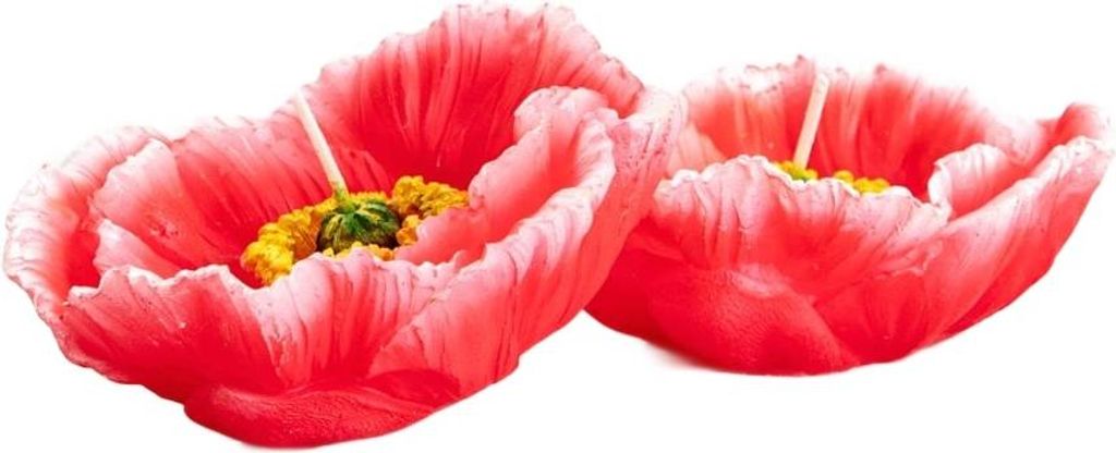 HOMLA MEADOW FLOWERS rosa Blume Kerze Set, 2er-Set