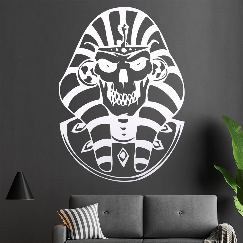 Untoter Pharao Wandtattoo in 6 Größen - Wandaufkleber Wall Sticker - Dekoration, Küche, Wohnzimmer, Schlafzimmer, Badezimmer