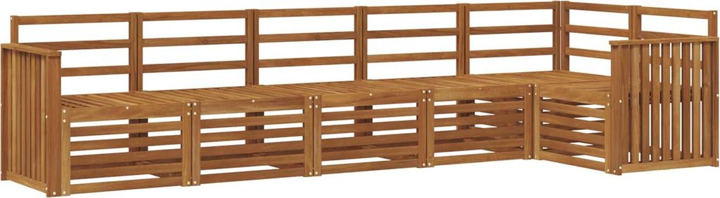 vidaXL Ecksofa Set 6 pcs Natur Massivholz Akazie
