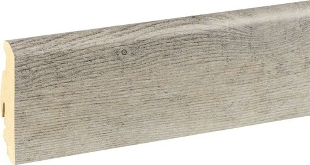 SKANDOR Sockelleiste MDF FU60L foliert Bainbridge Eiche grau 19x58x2400 mm