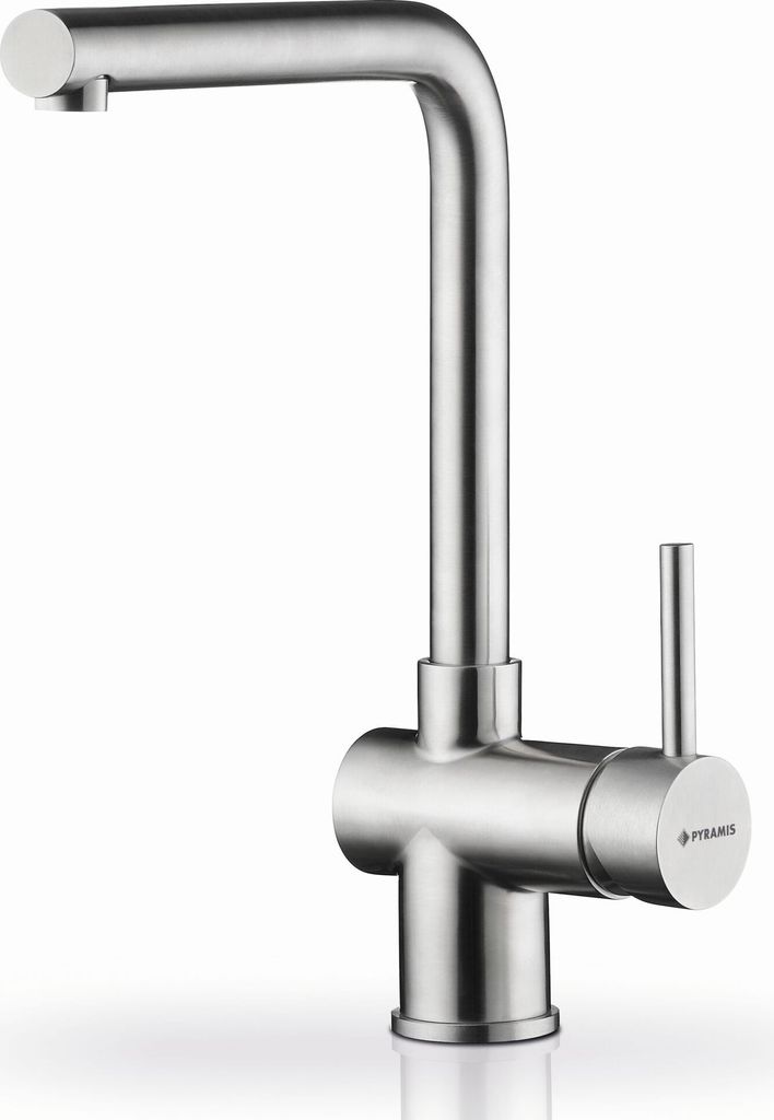 PYRAMIS 090917503 Einhebelmischer MANDOLIN massiv Edelstahl mit Festauslauf / Armatur / Mischbatterie