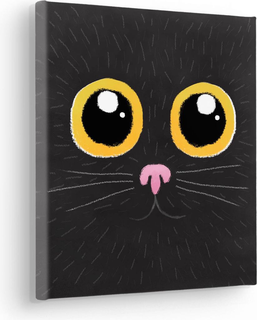 Keilrahmenbild - Black Cat - Größe 30 x 30 cm Produktbild 