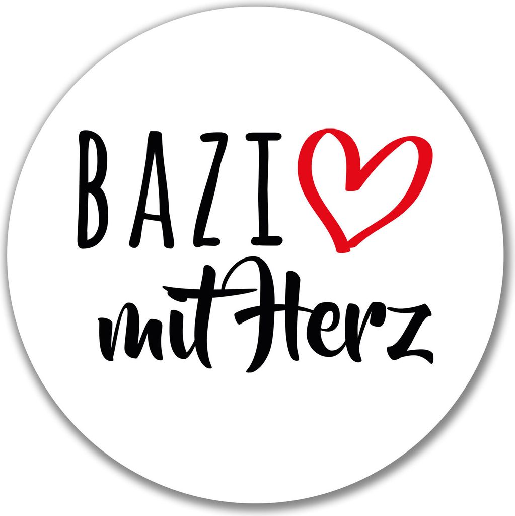 Huuraa Aufkleber Bazi mit Herz 10cm rund Sticker Geschenkidee