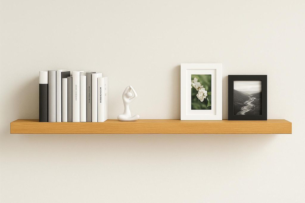 Eichenholz Regal aus Massivholz, 120x15x3 cm, Wandmontage, klassisches Regal