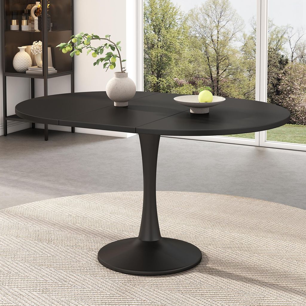 OKWISH Table À Manger Extensible - Ovale Avec Plateau Image du produit 