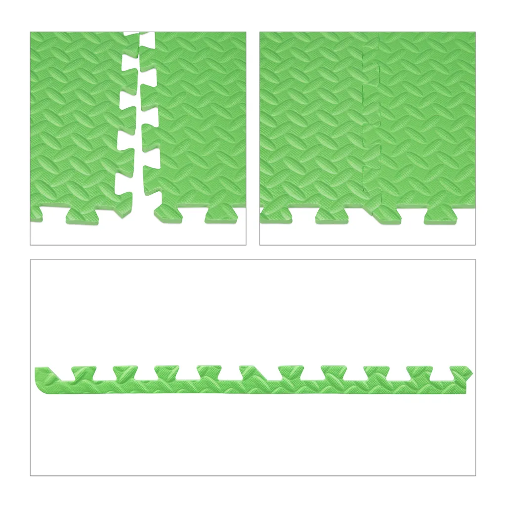 Relaxdays Tappeto Gioco Verde 24 Pezzi: Morbidezza per Bambini - 6