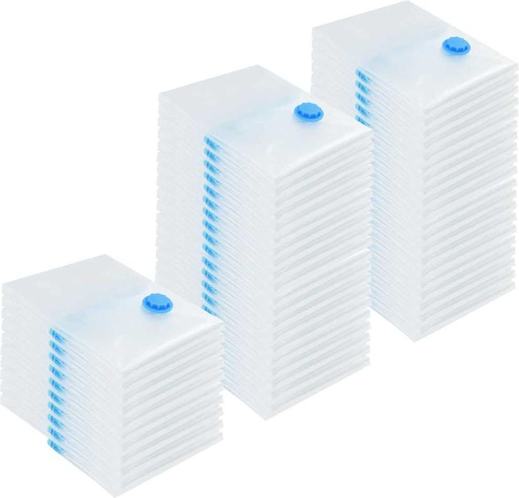 vidaXL Aufbewahrungstaschen 50 pcs Transparent und Blau 70 x 50 cm