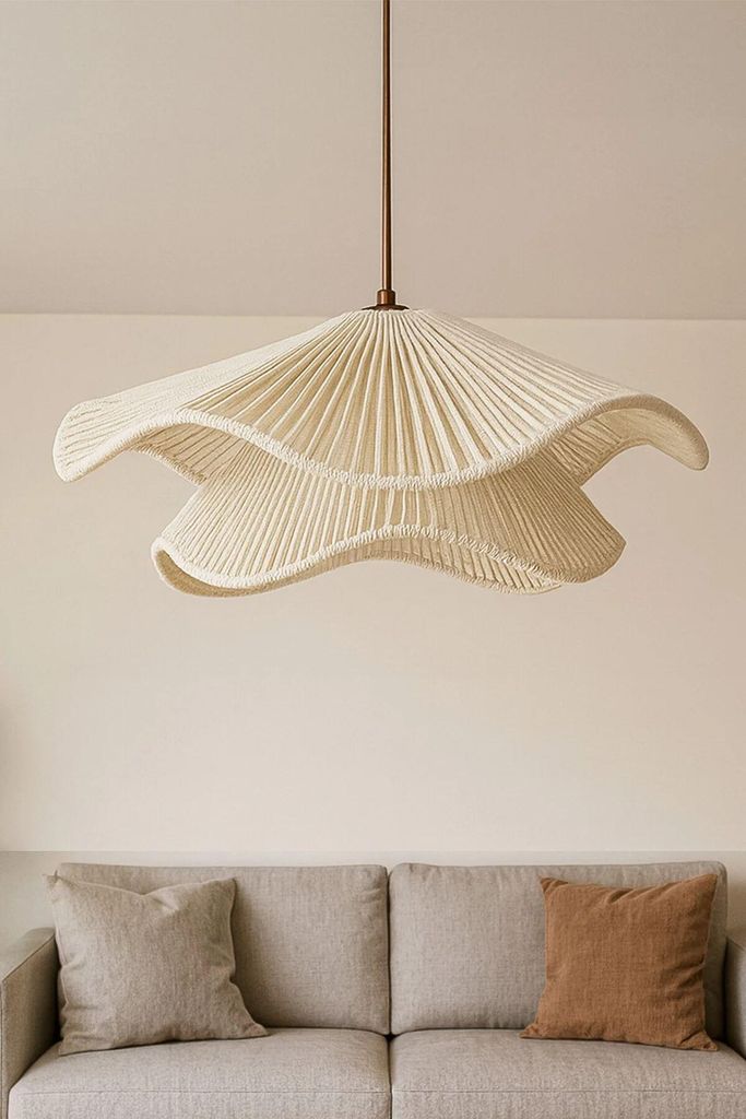 Opviq, Moderne Hängeleuchte (Ecru), Ø50 h:17 cm, Produktbild 