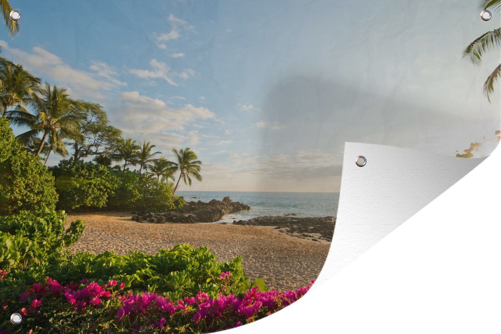 MuchoWow 120x80 cm Outdoor-Poster Gartendeko Sichtschutz Garten Poster für den Garten Strand an der Küste