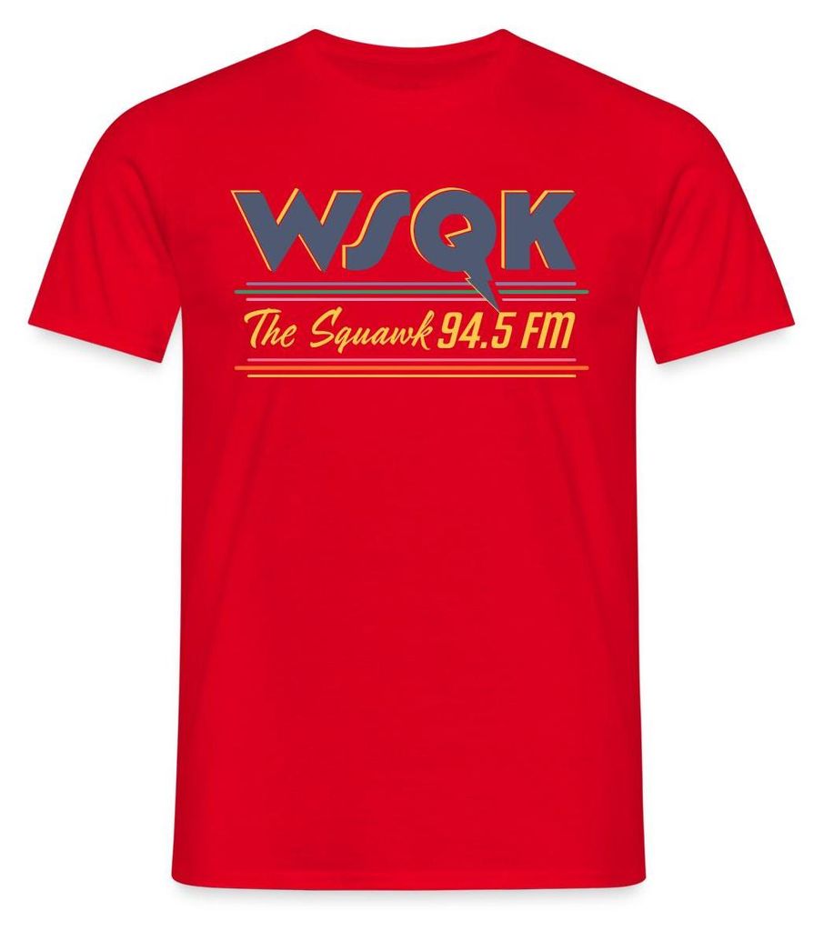 Spreadshirt WSQK The Squawk 94.5 FM Dustin Kostüm Männer T-Shirt, XL, Rot