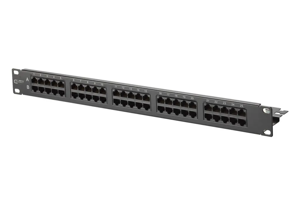 Panneau de brassage Metz Connect noir 130886-0203-E 50x RJ45