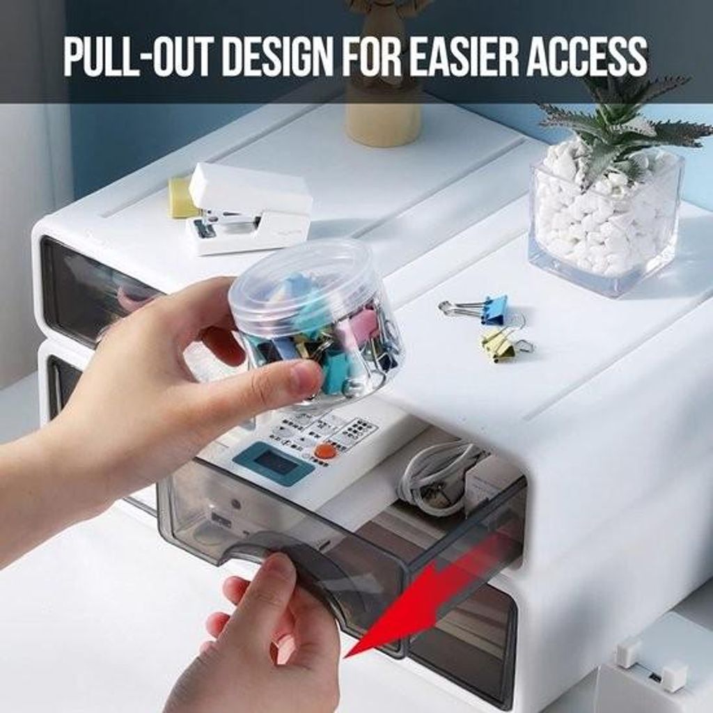 Schubladenbox, stapelbare Mini-Aufbewahrungsbox aus hochwertigem Kunststoff (PP), sichtbarer Schubladenschrank für Büro, Wohnzimmer, Schlafzimmer...