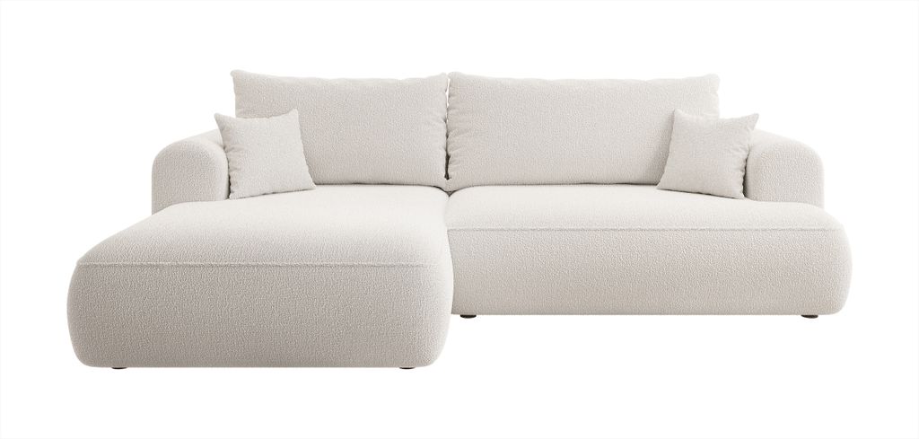 Selsey Eck-Schlafsofa Ovo L-Form Creme mit BehŠlter, Boucle, rechte Seite