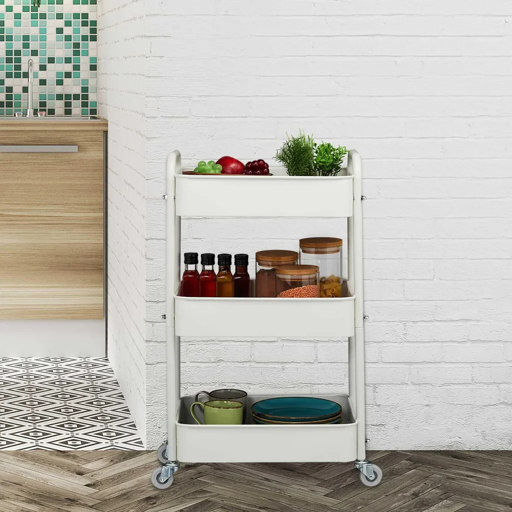Chariot à 3 étagères compact pour optimiser les petits espaces bureau