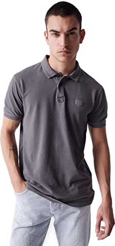 Salsa Jeans Premium Washed Kurzarm-poloshirt Grau S Mann Grau S