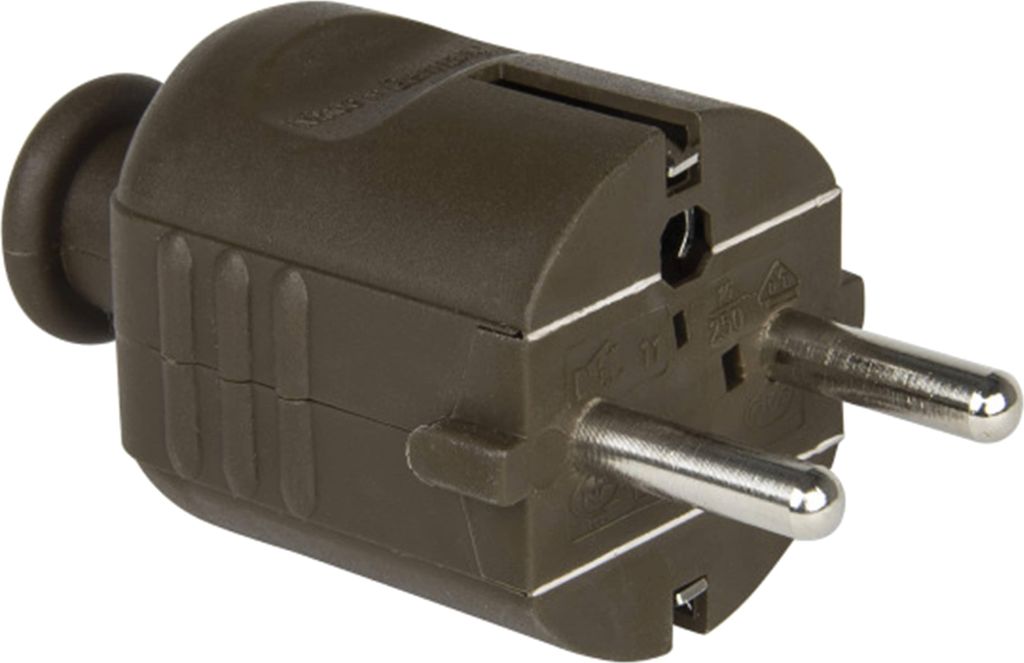 PCE Schutzkontaktstecker PP 2SL, braun