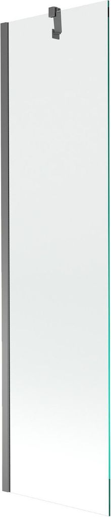 Mexen Next Badewannenabtrennung 1-flügelig 50 x 150 cm, transparent, Gun Metal - 895-050-000-00-00-95