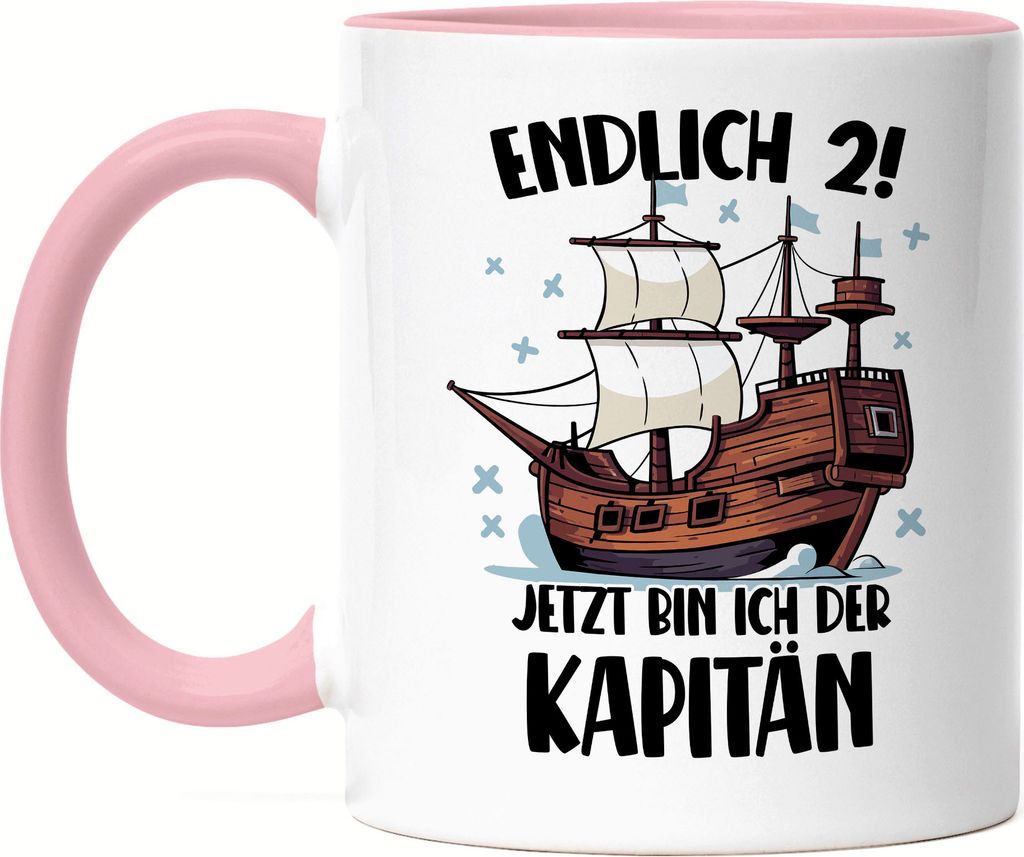 Geburtstag 2 Jahre Tasse Rosa 2 Jahre 2. Geburtstag Pirat Piraten Motto