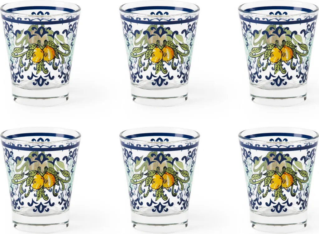 Excelsa set 6 espressotassen Amalfi glas 9 cl bunt