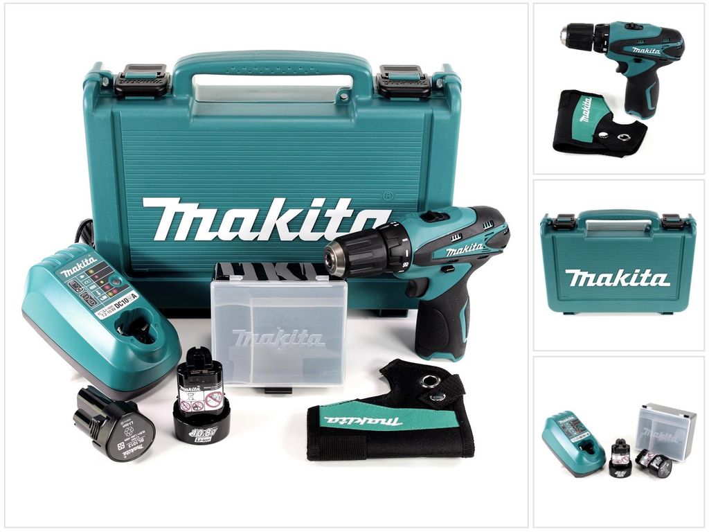 Makita DF330DWE, Handbohrmaschine, Ohne Schlüssel, 1 cm, Produktbild 