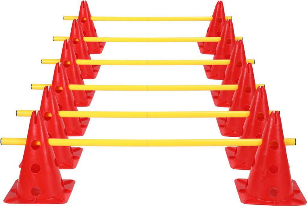 Jopassy 6er Sports Steckhürdenset mit 12 Kegel + 6 Stangen Produktbild 