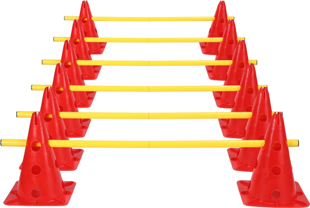 Jopassy Set de 6 Haies d'Agilité avec 12 Cônes et 6 Barres de Sport