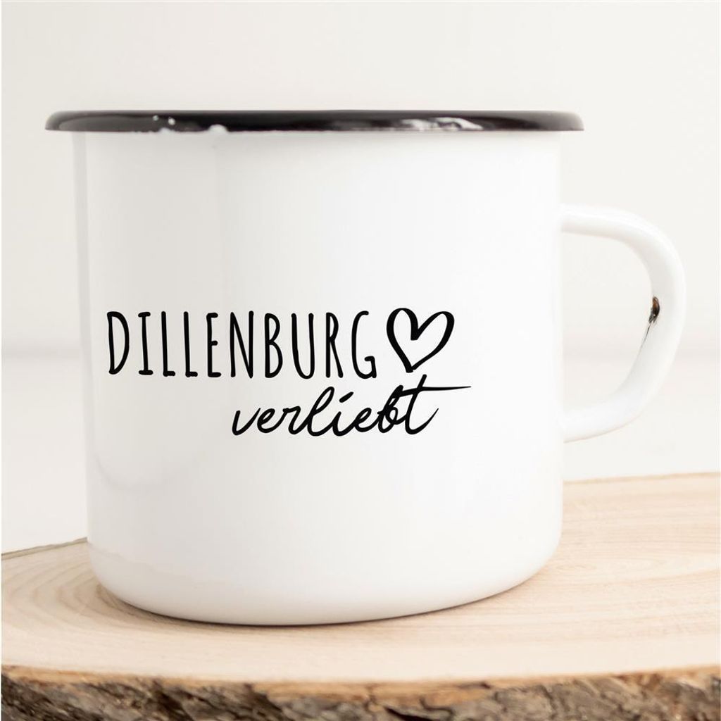 Huuraa Emaille Tasse Dillenburg Geschenk Kaffeebecher Vintage 300ml Dillenburg Präsent