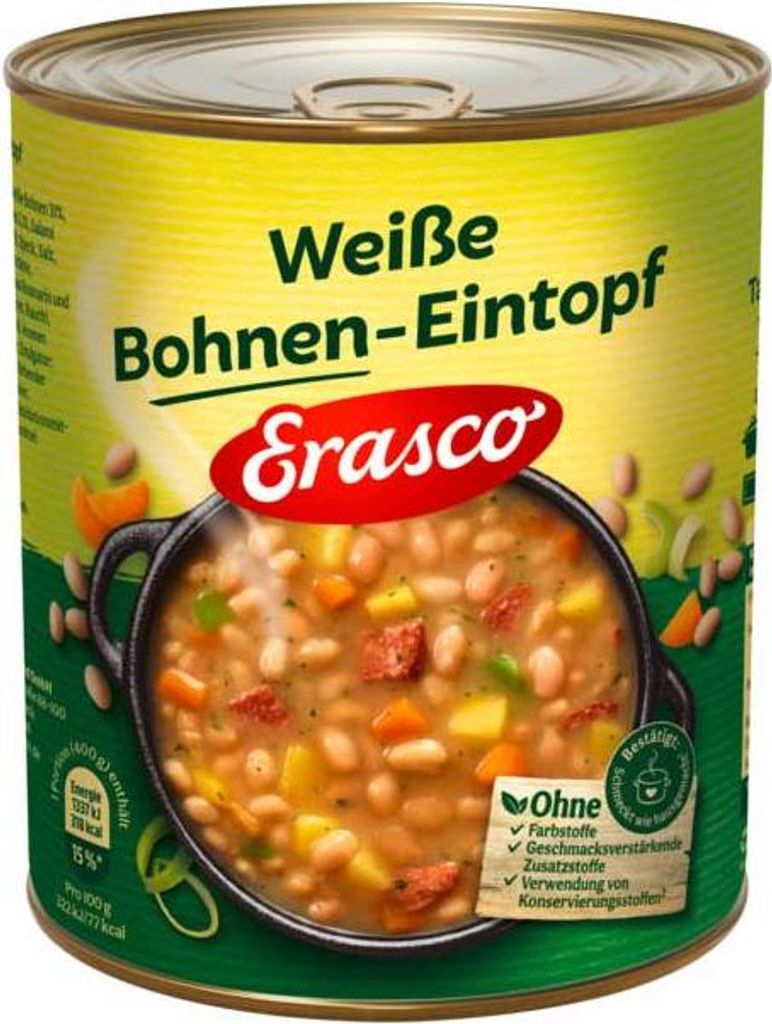 Erasco 148395006 Erasco dusená biela fazuľa 800,0 g Obrázok produktu 