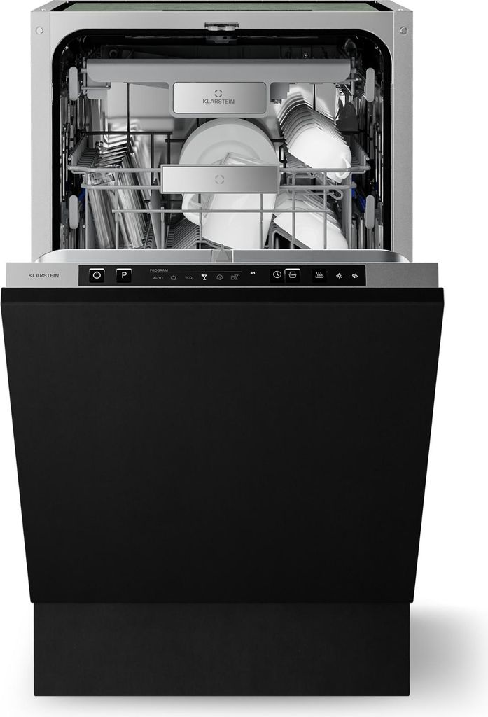 Klarstein Velaire Spülmaschine 45cm - Vollintegriert, 10 Plätze, 6 Programme, Leise 42 dB, B , AquaStop, Einbauspülmaschine, Geschirrspüler