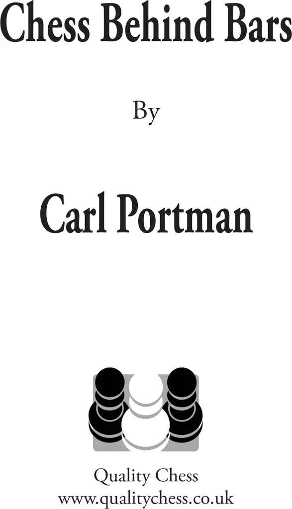 Progresser aux Échecs Livre Chess Behind Bars Portman Edition Reliée