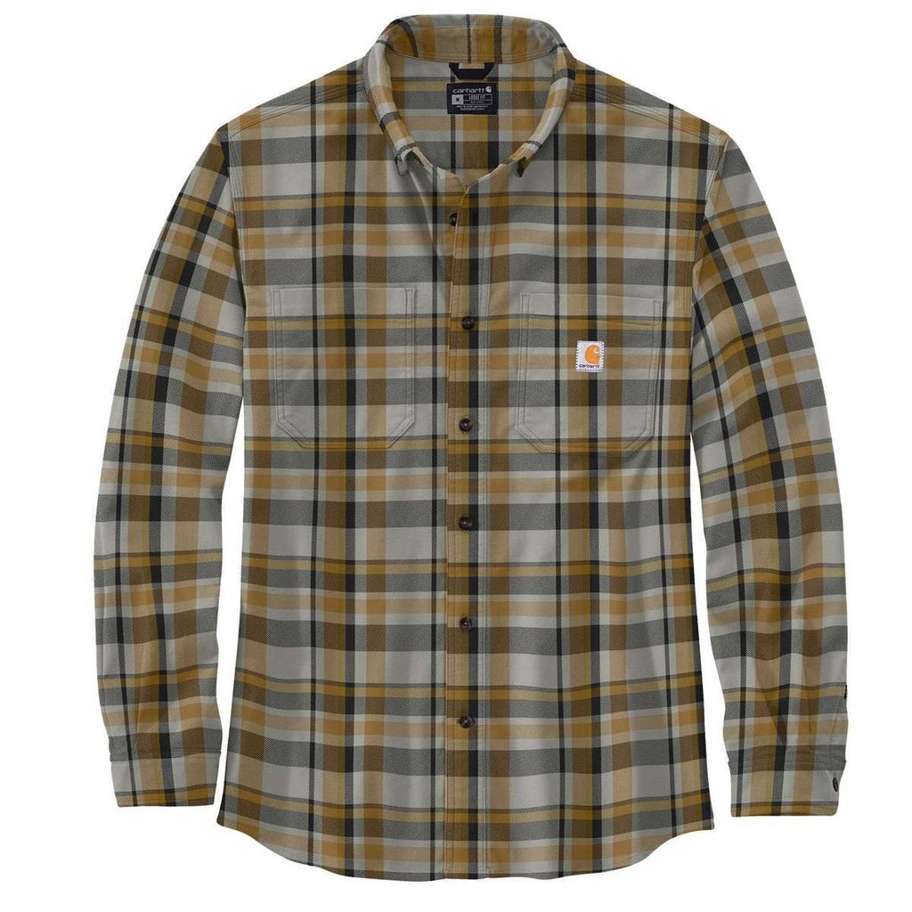 Carhartt Relaxed Fit Flannel Long-Sleeve Plaid Shirt, Farbe:hellgrau, Größe:XL
